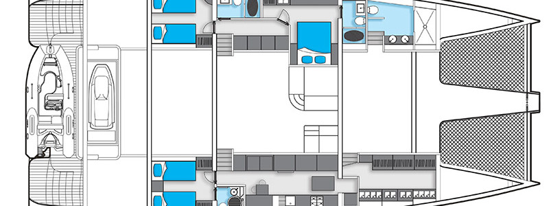 The Sunreef 82 DD Cubierta Inferior