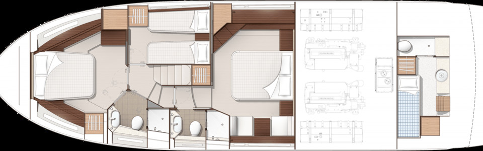Sunseeker Manhattan 52 Нижняя Палуба
