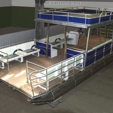 Катер - понтон двухпалубный (тримаран) с солярием