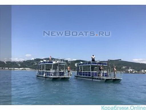Катер - понтон двухпалубный (тримаран) с солярием