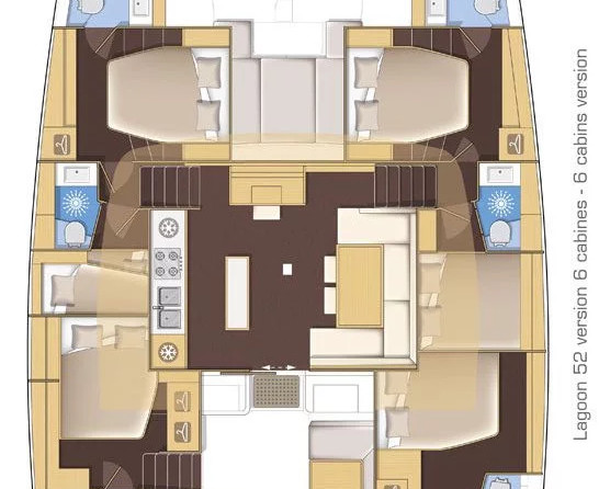 Lagoon 52 - 6 cab.