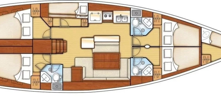 Oceanis 50 - 5 + 1 cab.