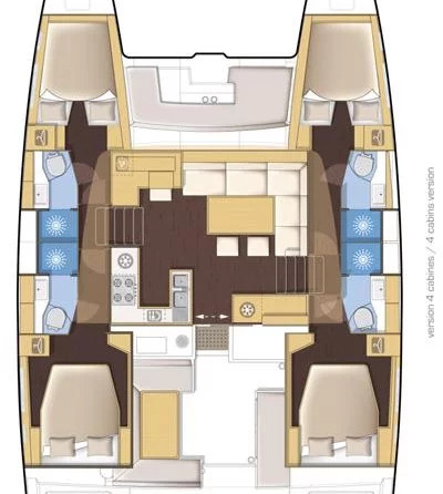 Lagoon 450 - 4 + 1 cab.
