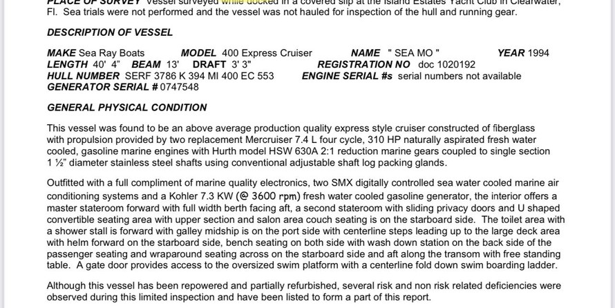 Sea ray 400 express cruiser