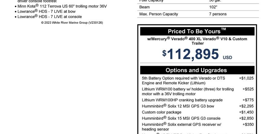 Everglades 230 cc w/ 250 verado