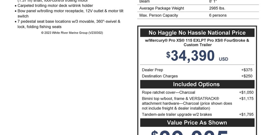 Tracker Pro Guide V-175 WT